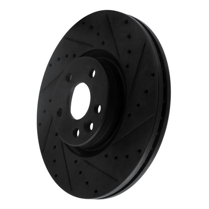 R1 Concepts R1 16-17 Volvo XC60 Front Right Drilled & Slotted Black Brake Rotor
