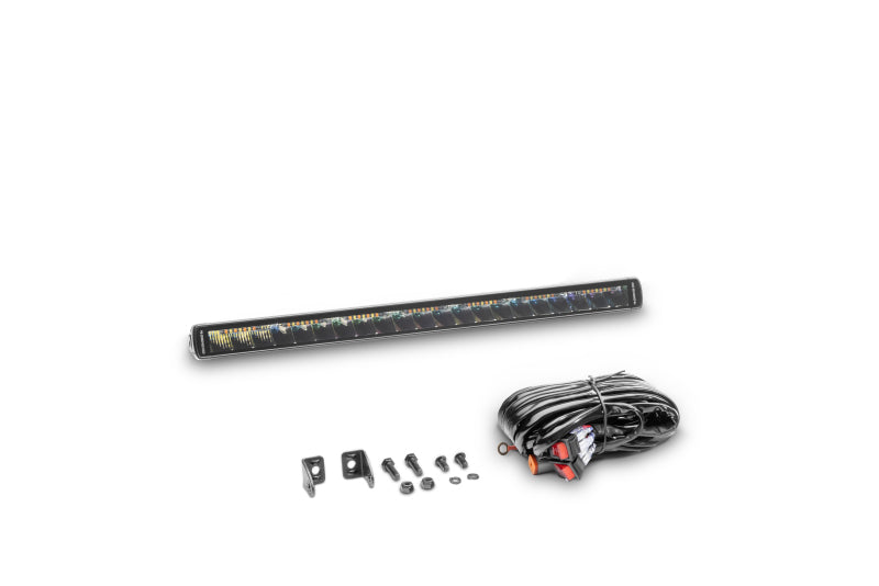 Go Rhino Xplor Blackout Combo Series Sgl Row LED Light Bar w/Amber (Side/Track Mount) 20.5in. - Blk