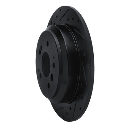 R1 Concepts R1 16-25 Honda Ridgeline Rear Left Drilled & Slotted Black Brake Rotor