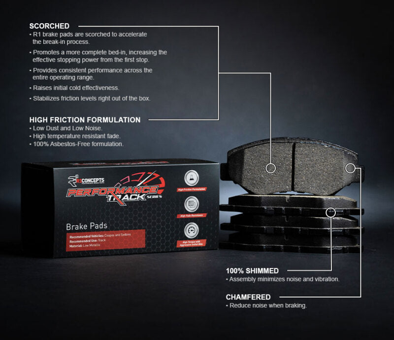 R1 Concepts R1 04-08 Hyundai Tiburon Front Track/Street Brake Pads