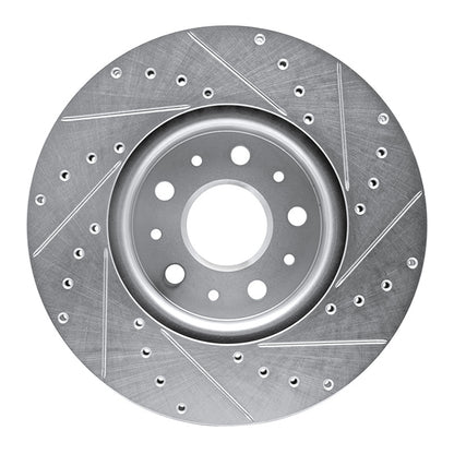 R1 Concepts R1 16-25 Cadillac CT5 Front Left Drilled & Slotted Silver Brake Rotor