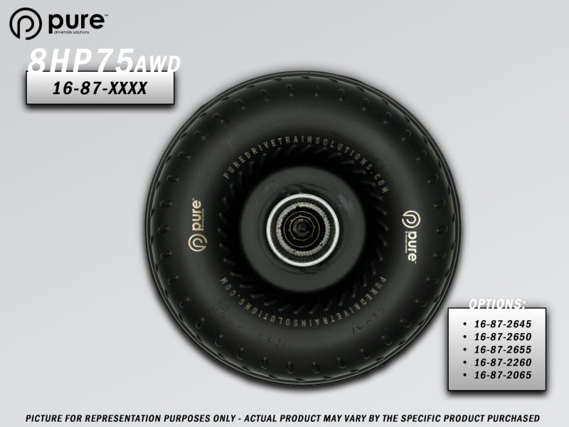 Pure Drivetrain Solutions Pure Drivetrain 8HP75 High Performance Billet Race Torque Converter - 26/50 Stator - AWD