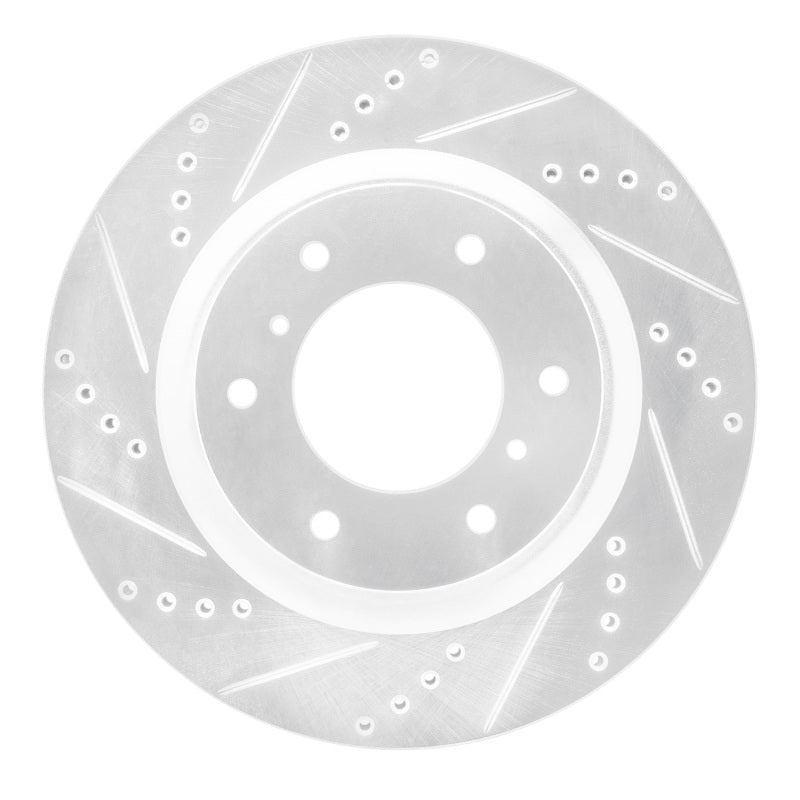 R1 Concepts R1 08-17 Mitsubishi Montero Limited (Mexico) Front Left Drilled & Slotted Silver Brake Rotor