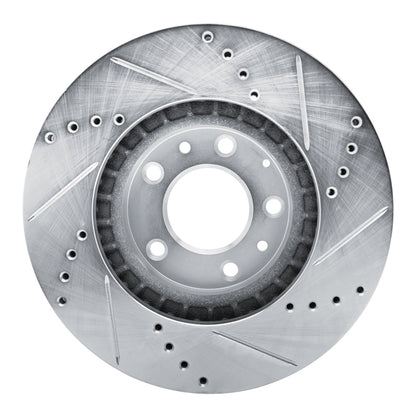 R1 Concepts R1 07-12 Mazda CX-7 Front Left Drilled & Slotted Silver Brake Rotor