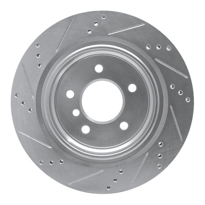 R1 Concepts R1 95-02 BMW M3 Left Rear Drilled & Slotted Silver Brake Rotor
