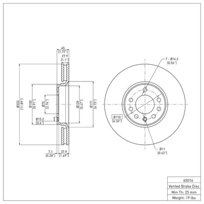 DFC 03-11 Cadillac BLS (Mexico) Front GeoSPEC Coated Rotor
