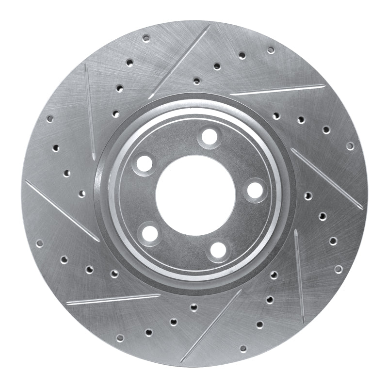 R1 Concepts R1 03-05 Jaguar VanDEN PLAS Front Left Drilled & Slotted Silver Brake Rotor