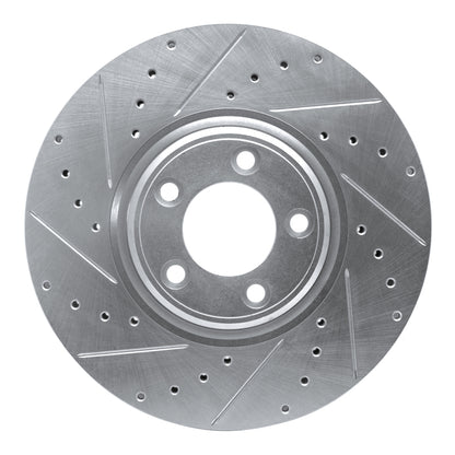 R1 Concepts R1 03-05 Jaguar VanDEN PLAS Front Left Drilled & Slotted Silver Brake Rotor