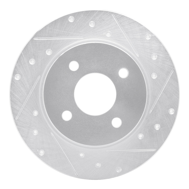 R1 Concepts R1 18-22 Ford Ecosport Rear Right Drilled & Slotted Silver Brake Rotor