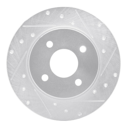 R1 Concepts R1 18-22 Ford Ecosport Rear Right Drilled & Slotted Silver Brake Rotor