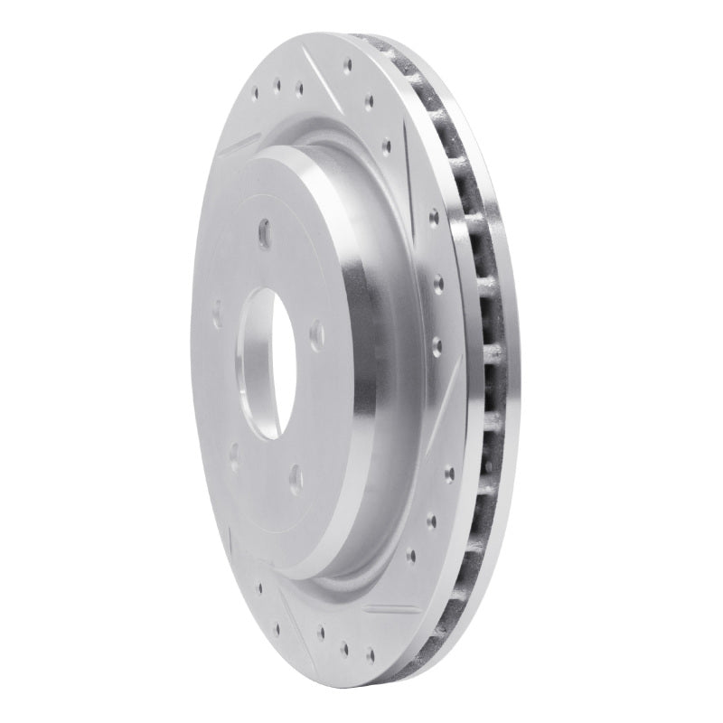 R1 Concepts R1 97-13 Cadillac XLR Rear Right Drilled & Slotted Silver Brake Rotor