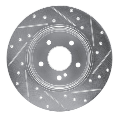R1 Concepts R1 98-03 Mercedes-Benz E320 Rear Left Drilled & Slotted Silver Brake Rotor