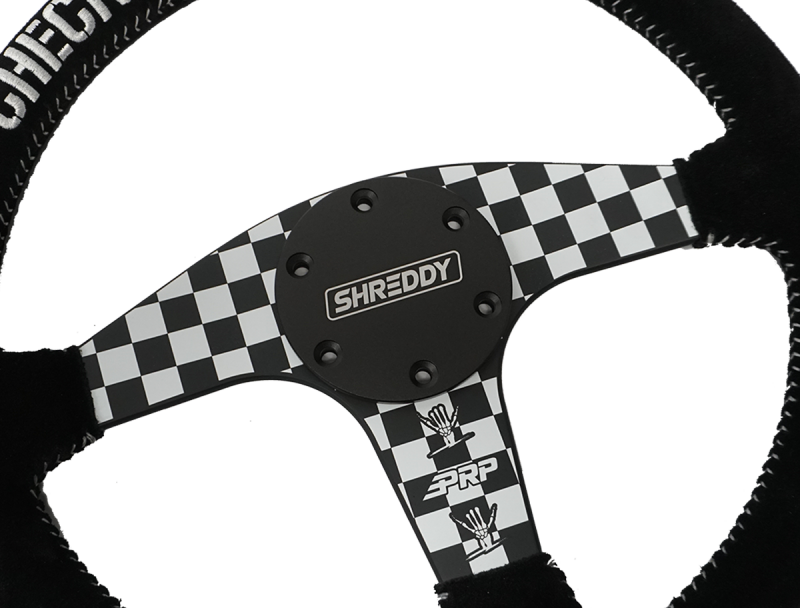 PRP Seats PRP X Shreddy Checkered Steering Wheel - Flat