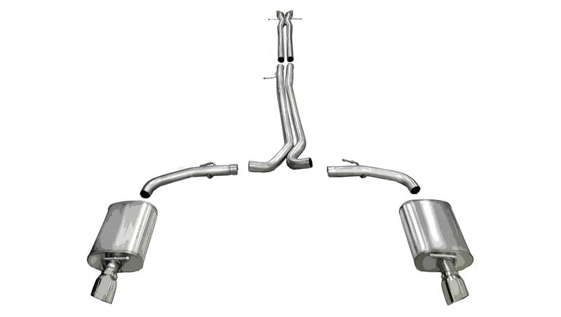 CORSA Performance Corsa 2010-2019 Ford Taurus SHO 3.5L V6 Turbo Polished Sport Cat-Back Exhaust