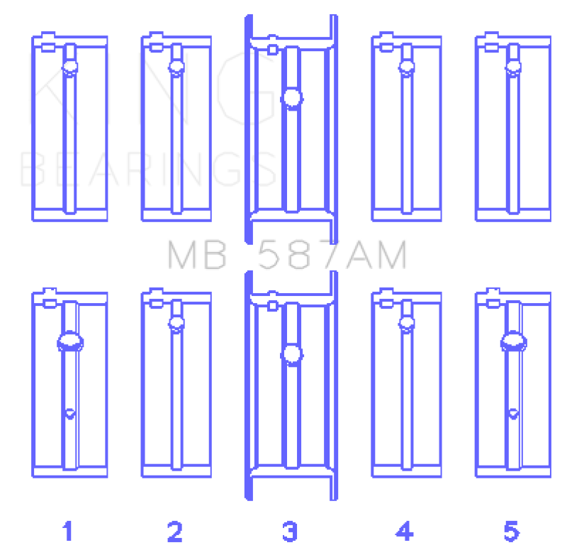King Engine Bearings NISSAN L20B, Z20, Z22, Z24 (Size STD) Crankshaft Main Bearing Set