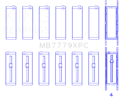 King Engine Bearings BMW B58B30A Coated Performance Main Bearing Set - Size STDX
