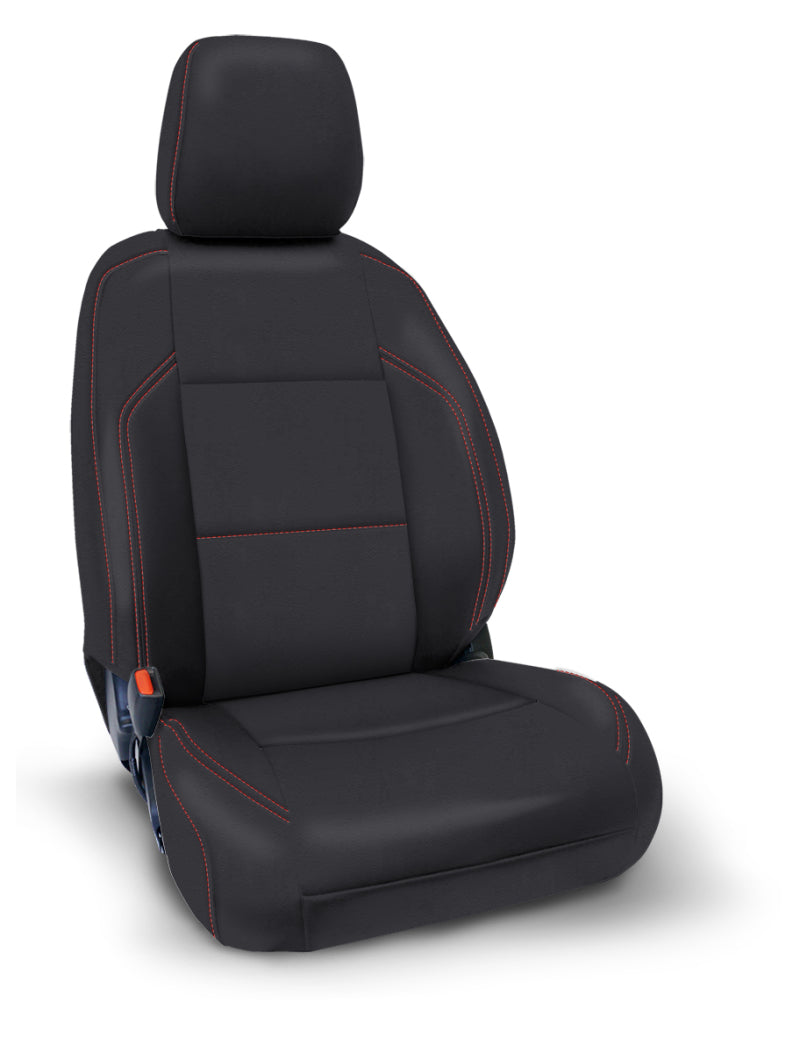 PRP Seats PRP 2016+ Toyota Tacoma Front Seat Covers (Pair) - Black with Red Stitching
