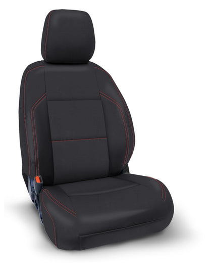 PRP Seats PRP 2016+ Toyota Tacoma Front Seat Covers (Pair) - Black with Red Stitching