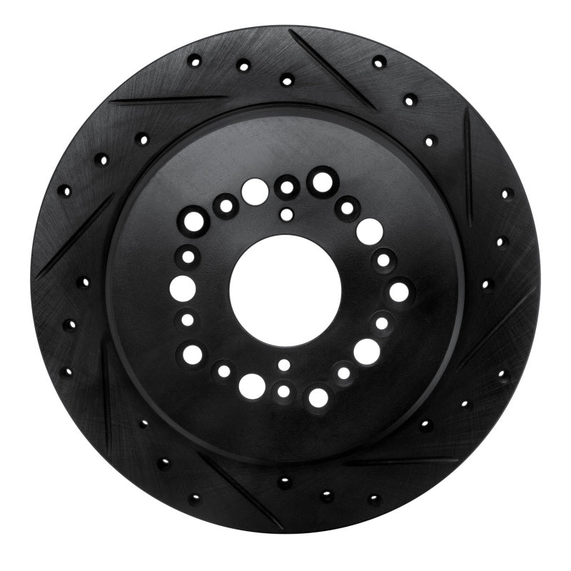 R1 Concepts R1 92-00 Lexus GS300 Rear Right Drilled & Slotted Black Brake Rotor