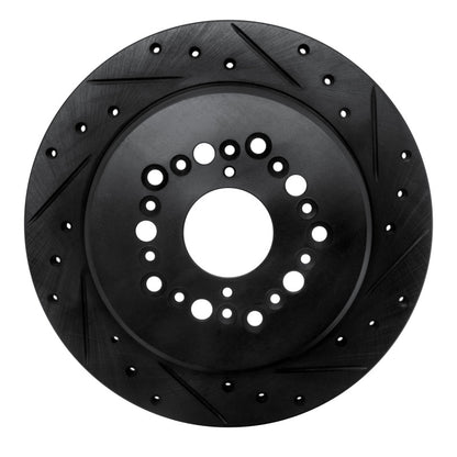 R1 Concepts R1 92-00 Lexus GS300 Rear Right Drilled & Slotted Black Brake Rotor