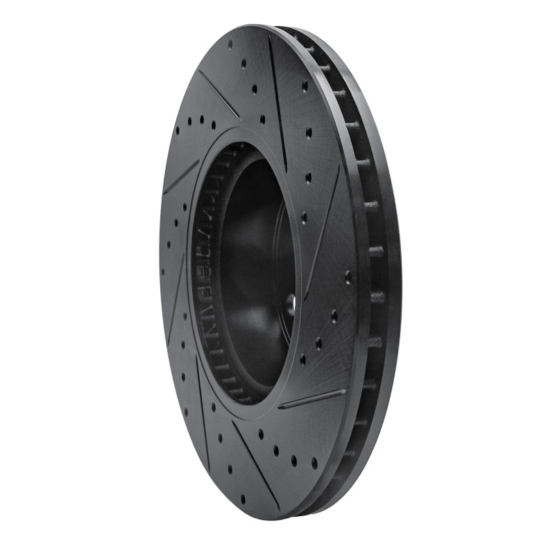 R1 Concepts R1 11-18 BMW X4 Front Left Drilled & Slotted Black Brake Rotor
