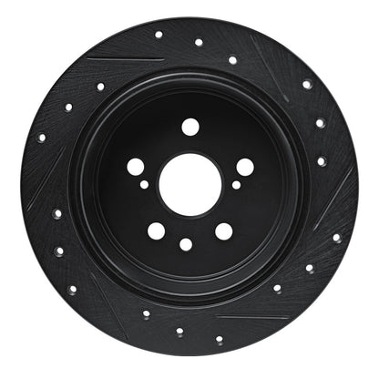 R1 Concepts R1 86-93 Lexus ES250 Rear Left Drilled & Slotted Black Brake Rotor