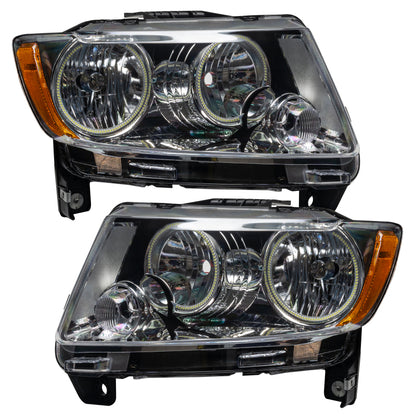 ORACLE Lighting Oracle 11-13 Jeep Grand Cherokee Pre-Assembled Halo Headlights (Non HID) Chrome - Red
