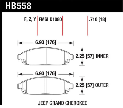 Hawk Performance Hawk 06-10 Jeep Commander / 05-10 Grand Cherokee Front LTS Street Brake Pads