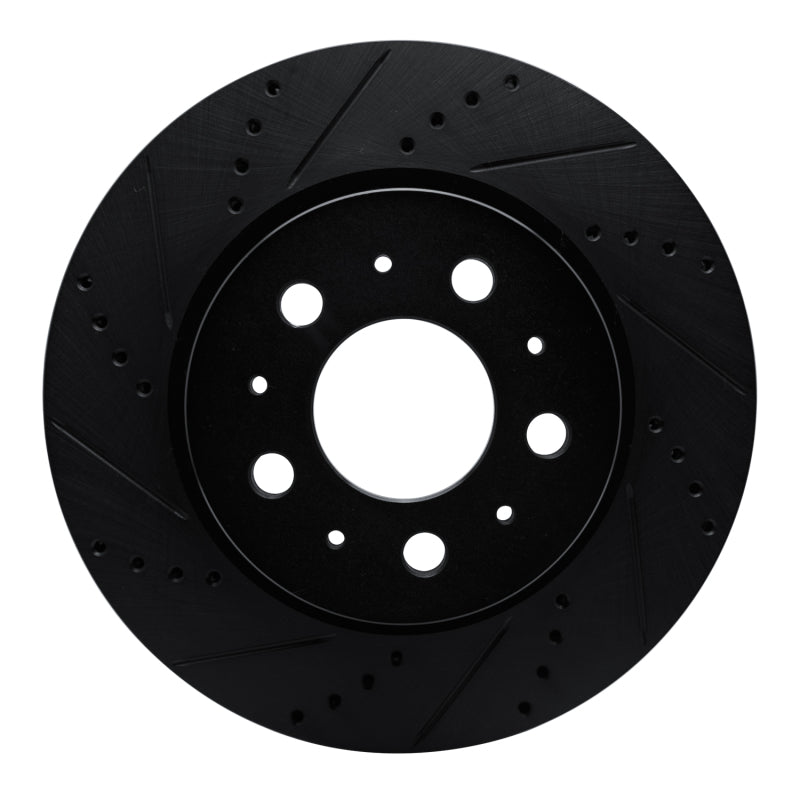 R1 Concepts R1 17-25 Tesla Model 3 Front Left Drilled & Slotted Black Brake Rotor