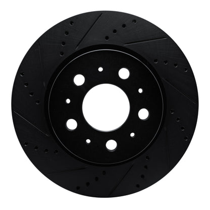 R1 Concepts R1 17-25 Tesla Model 3 Front Left Drilled & Slotted Black Brake Rotor