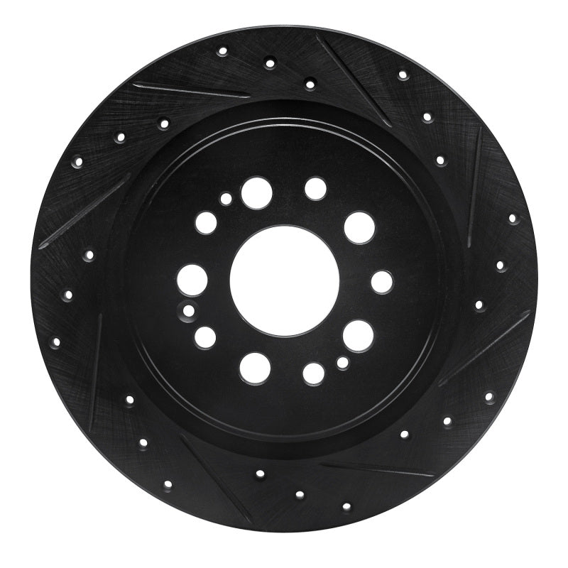 R1 Concepts R1 17-25 Acura RDX Rear Right Drilled & Slotted Black Brake Rotor