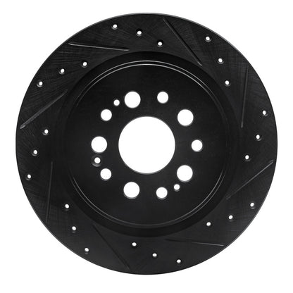 R1 Concepts R1 17-25 Acura RDX Rear Right Drilled & Slotted Black Brake Rotor