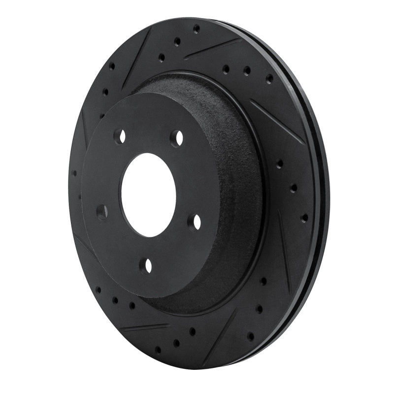 R1 Concepts R1 88-94 Chevrolet Corvette Front Left Drilled & Slotted Black Brake Rotor