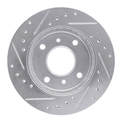 R1 Concepts R1 89-96 Nissan 240SX Front Right Drilled & Slotted Silver Brake Rotor