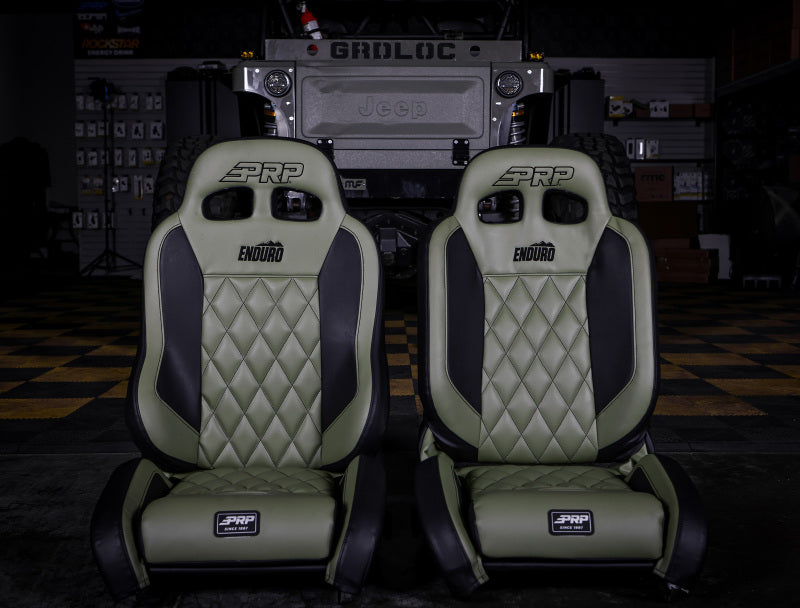 PRP Seats PRP EnduroTrek Reclining Suspension Seats Kit for Jeep Wrangler JK/JKU (Pair) - Black