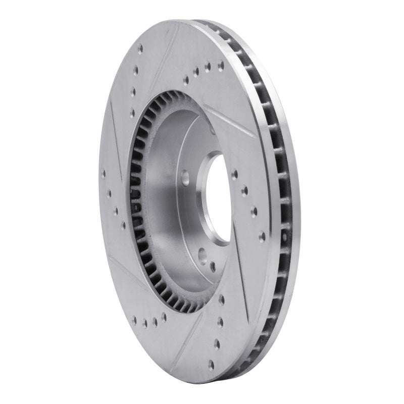 R1 Concepts R1 03-13 Hyundai Sonata Front Right Drilled & Slotted Silver Brake Rotor
