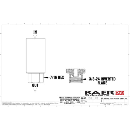 Baer Brakes Residual Valve - 2LB, 3/8 IFF Fittings