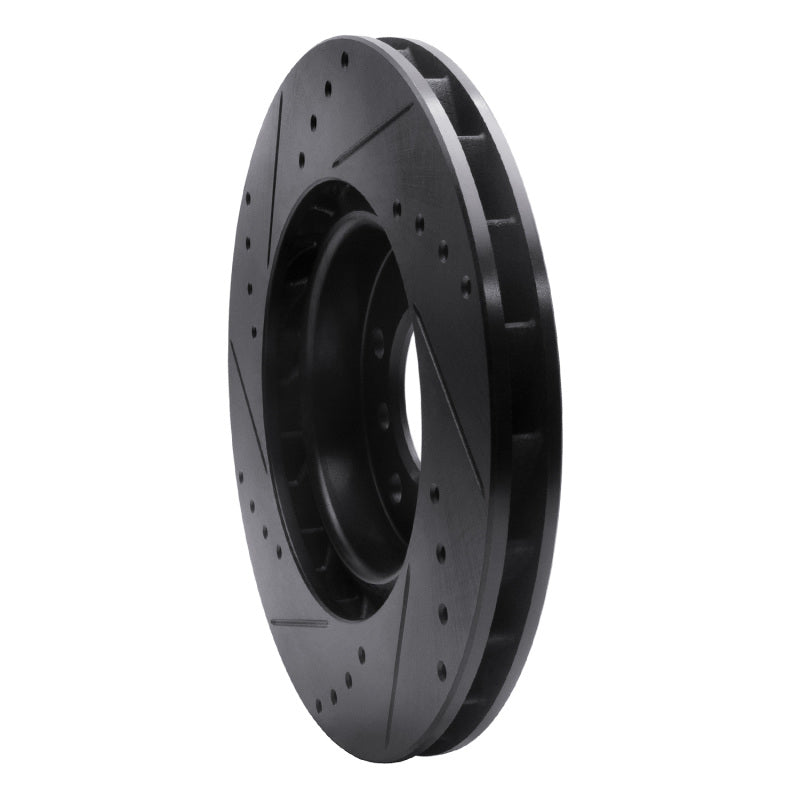 R1 Concepts R1 95-02 BMW M3 Left Front Drilled & Slotted Black Brake Rotor