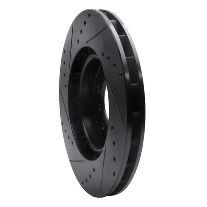 R1 Concepts R1 95-02 BMW M3 Left Front Drilled & Slotted Black Brake Rotor