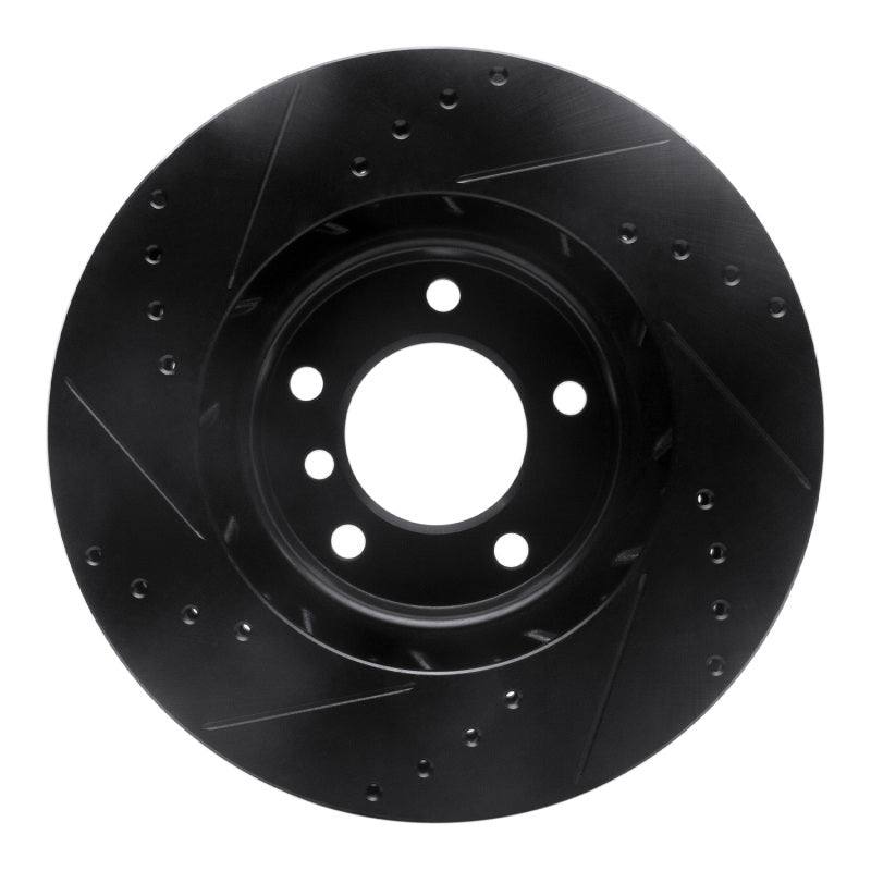 R1 Concepts R1 95-02 BMW M3 Left Front Drilled & Slotted Black Brake Rotor