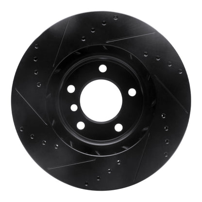 R1 Concepts R1 95-02 BMW M3 Left Front Drilled & Slotted Black Brake Rotor