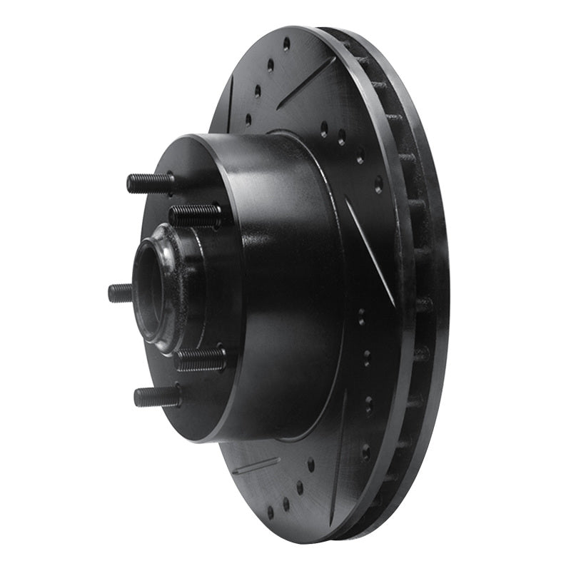R1 Concepts R1 67-74 Buick Gran Sport Front Left Drilled & Slotted Black Brake Rotor