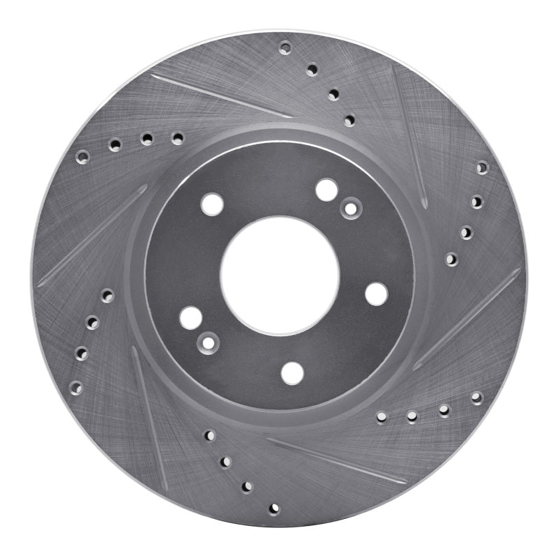 R1 Concepts R1 01-06 Hyundai Santa Fe Front Right Drilled & Slotted Silver Brake Rotor