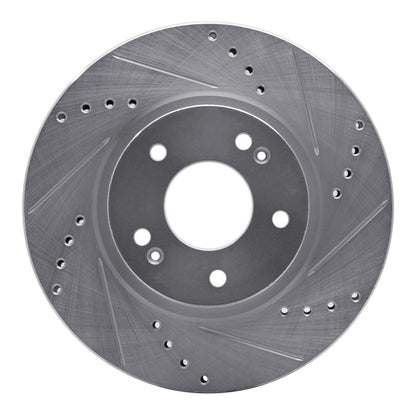 R1 Concepts R1 01-06 Hyundai Santa Fe Front Right Drilled & Slotted Silver Brake Rotor