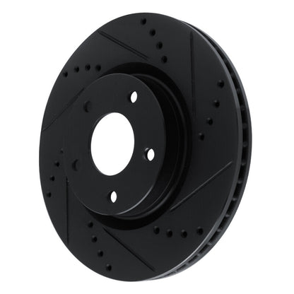 R1 Concepts R1 10-14 Renault SAFRANE (Mexico) Front Right Drilled & Slotted Black Brake Rotor