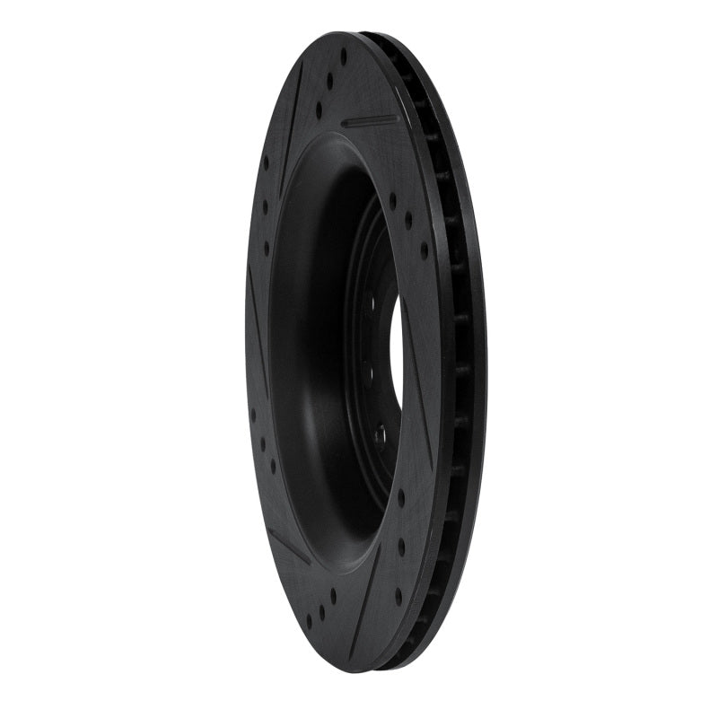 R1 Concepts R1 03-11 Cadillac BLS (Mexico) Rear Right Drilled & Slotted Black Brake Rotor