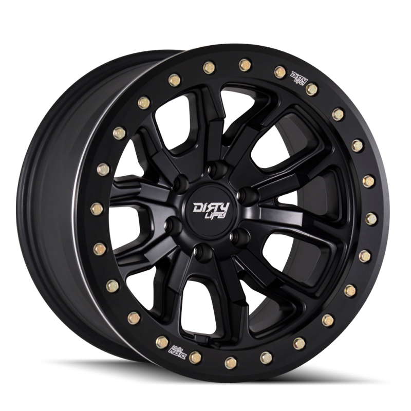 Dirty Life 9303 DT-1 17x9 / 5x127 BP / -12mm Offset / 78.1mm Hub Matte Black Wheel - Beadlock