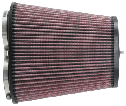 K&N Engineering K&N Universal Clamp-On Air Filter 3-1/8in Dual FLG  8-7/8in X 5-3/16 B 6-1/4in X 4IN T, 9inH W/STUD
