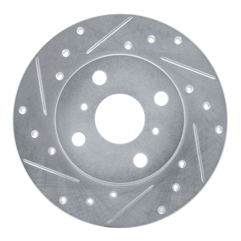 R1 Concepts R1 83-90 Toyota Tercel Front Left Drilled & Slotted Silver Brake Rotor