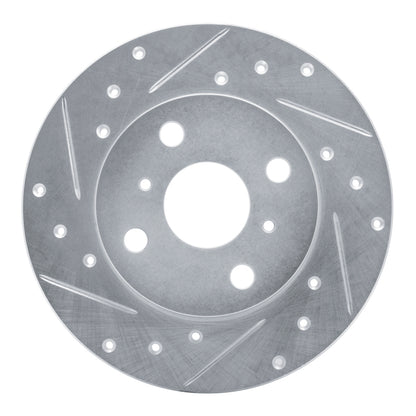 R1 Concepts R1 83-90 Toyota Tercel Front Left Drilled & Slotted Silver Brake Rotor
